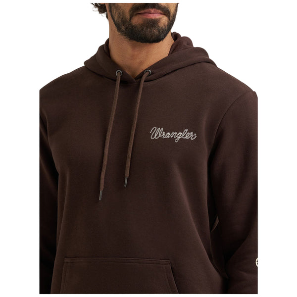 112368744 Wrangler Men's Western Regular Fit Hoodie - Mole
