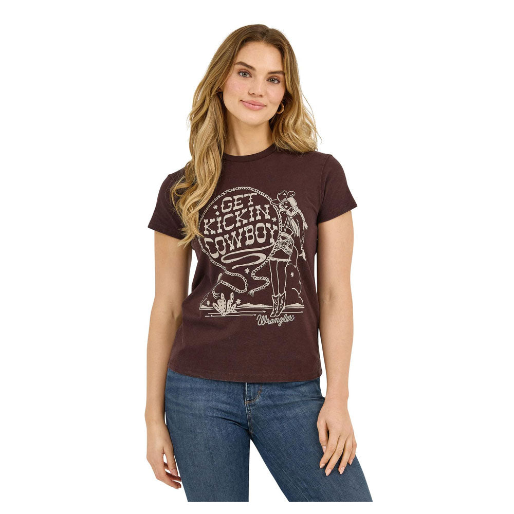 112368898 Wrangler Women's Retro Short Sleeve Regular Fit Graphic T-Shirt - Mole