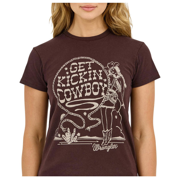 112368898 Wrangler Women's Retro Short Sleeve Regular Fit Graphic T-Shirt - Mole