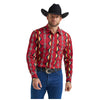 112369430 Wrangler Men's Checotah Western Classic Fit Long Sleeve Snap Shirt - Red Multicolor