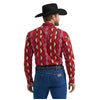 112369430 Wrangler Men's Checotah Western Classic Fit Long Sleeve Snap Shirt - Red Multicolor