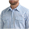 112369448 Wrangler Men's Wrinkle Resist Classic Fit Long Sleeve Snap Shirt - Blue/White