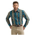 112369467 Wrangler Men's Checotah Western Classic Fit Long Sleeve Snap Shirt - Teal Multicolor