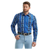 112369484 Wrangler Men's Checotah Western Classic Fit Long Sleeve Snap Shirt - Blue Multicolor