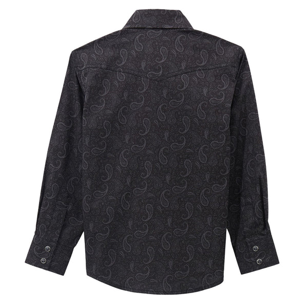 112369504 Wrangler Boys 20X Advanced Comfort Long Sleeve Shirt - Black