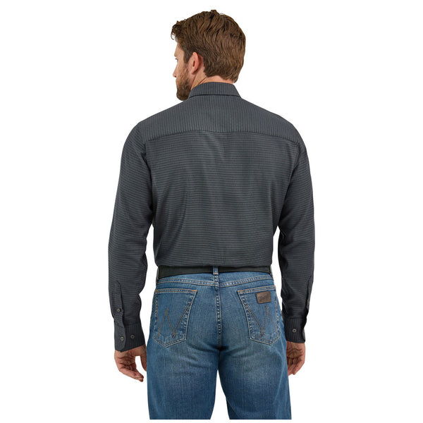 112369540 Wrangler X Cody Johnson Men's Classic Fit Long Sleeve Button Down Shirt - Black