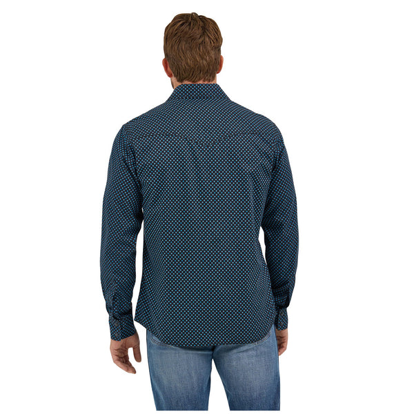 112369616 Wrangler Men's Retro Modern Fit Long Sleeve Snap Shirt - Dark Navy