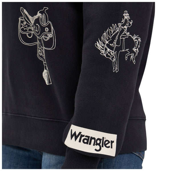 112371617 Wrangler Women's Retro Punchy Crew Sweatshirt - Black