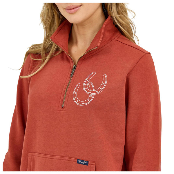 112371636 Wrangler Women's Retro Americana Zip Sweatshirt - Rust