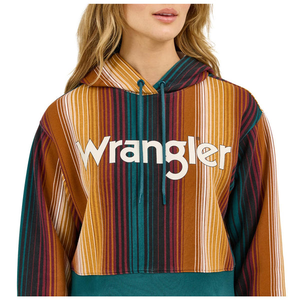 112371645 Wrangler Women's Retro Americana Cropped Hoodie - Multicolor Stripe