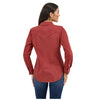 112371716 Wrangler Women's Retro Vintage Cowboy Long Sleeve Snap Shirt - Burgundy