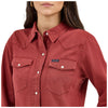 112371716 Wrangler Women's Retro Vintage Cowboy Long Sleeve Snap Shirt - Burgundy