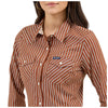 112371900 Wrangler Women's Retro Western Dress Long Sleeve Snap Shirt - Rust Stripe