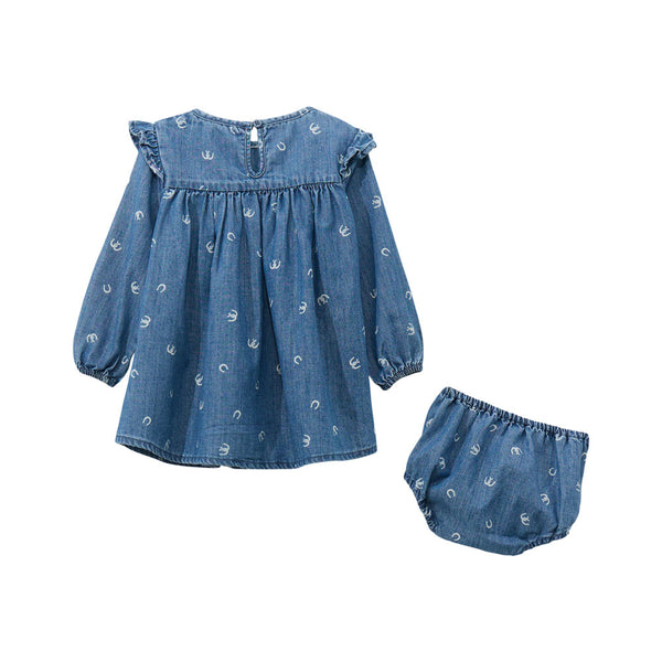 112372445 Wrangler Baby Girl Trapeze Dress - Denim