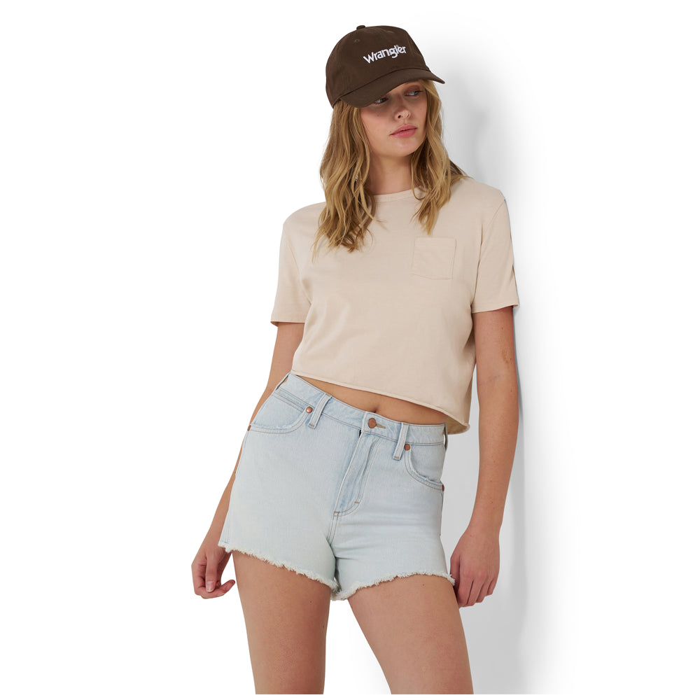 112373355 Wrangler Women's Cowboy High Rise Shorts - Sugar