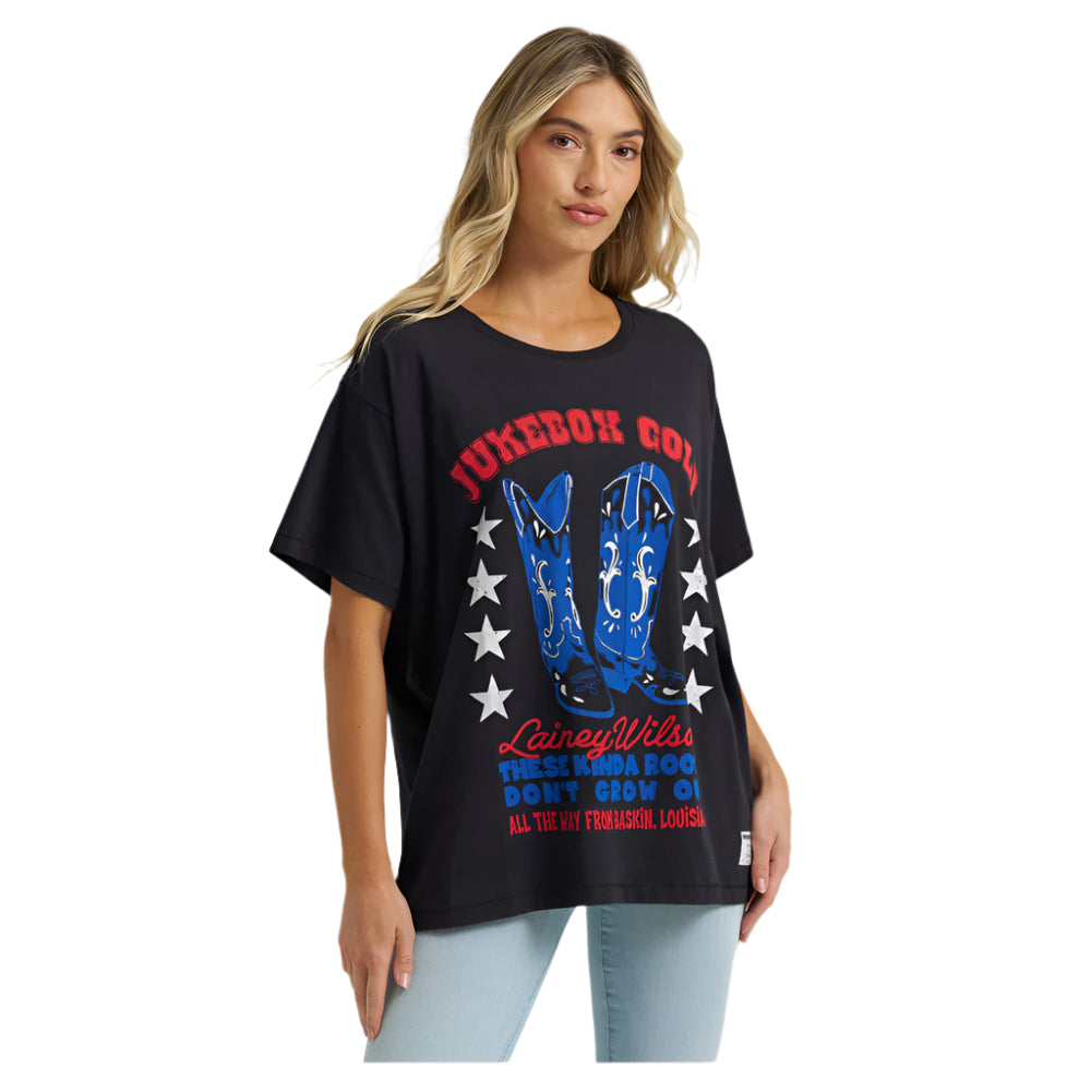 112373698 Wrangler X Lainey Wilson Women's Jukebox T-Shirt - Black