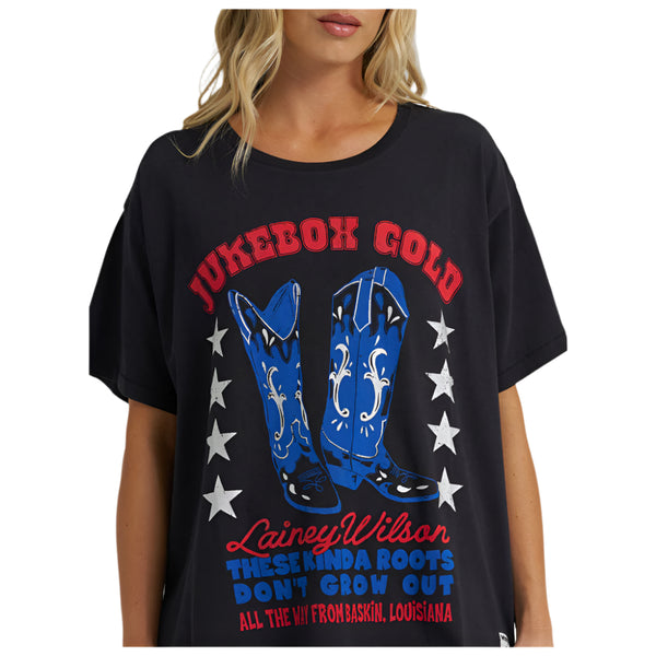112373698 Wrangler X Lainey Wilson Women's Jukebox T-Shirt - Black