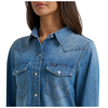 112373748 Wrangler Women's Denim Snap Shirt - Light Denim