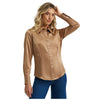 112374462 Wrangler X Lainey Wilson Women's Satin Snap Shirt - Gold
