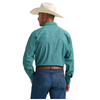 112374496 Wrangler® X Cody Johnson Men's Long Sleeve Classic Fit Snap Shirt - Teal