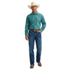 112374496 Wrangler® X Cody Johnson Men's Long Sleeve Classic Fit Snap Shirt - Teal