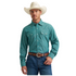 112374496 Wrangler® X Cody Johnson Men's Long Sleeve Classic Fit Snap Shirt - Teal