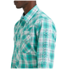 112374857 Wrangler Men's Long Sleeve Logo Snap Shirt - Turquoise