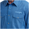 112374858 Wrangler Men's Long Sleeve Logo Snap Shirt - Blue
