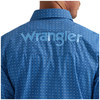 112374858 Wrangler Men's Long Sleeve Logo Snap Shirt - Blue