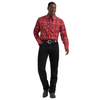 112374909 Wrangler Men's Checotah® Dress Western Classic Fit Long Sleeve Shirt - Red