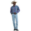 112374916 Wrangler Men's Checotah® Dress Western Classic Fit Long Sleeve Shirt - Purple
