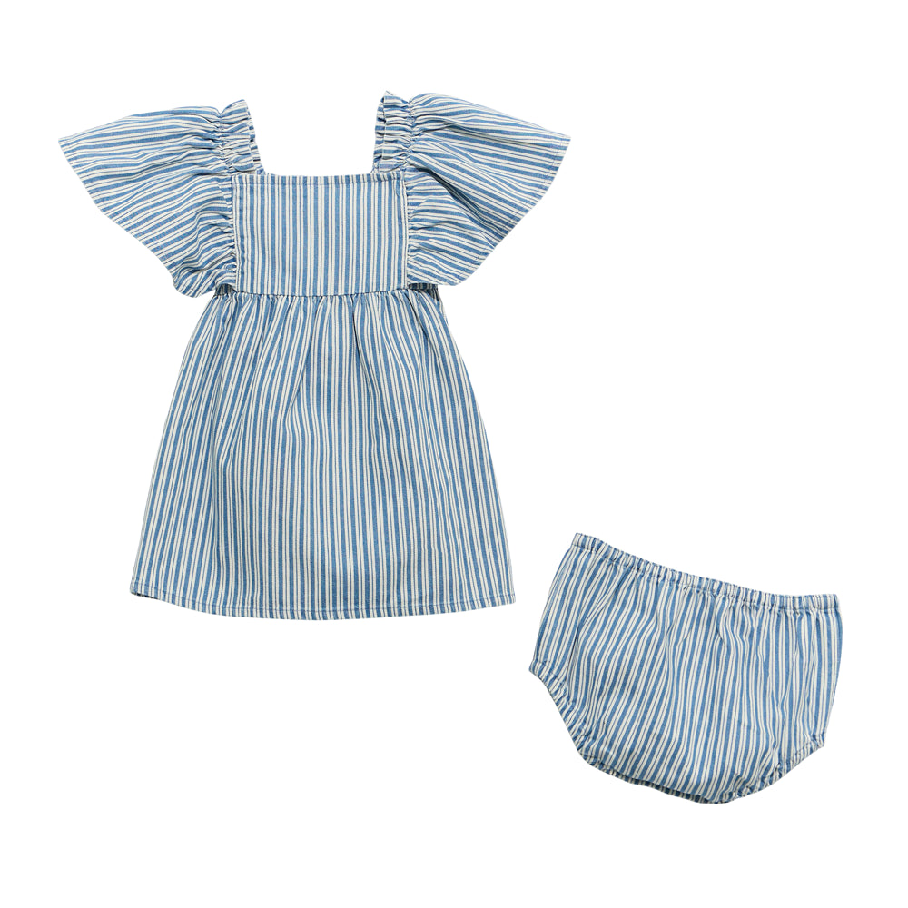 112374988 Wrangler Baby Girl Denim Dress Set - Blue