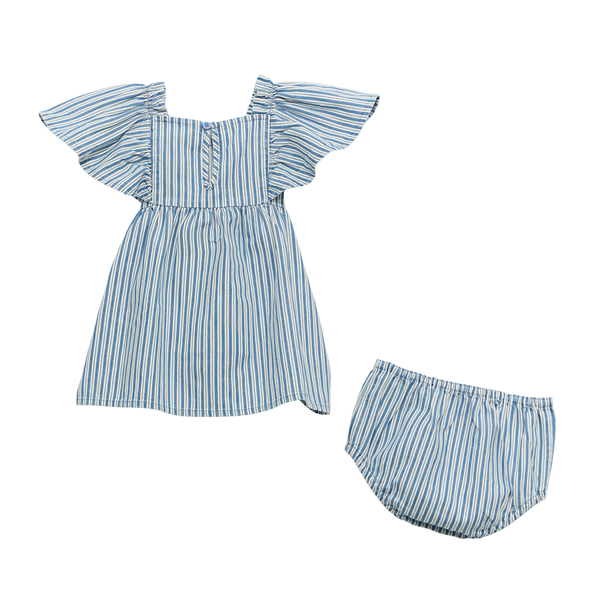 112374988 Wrangler Baby Girl Denim Dress Set - Blue
