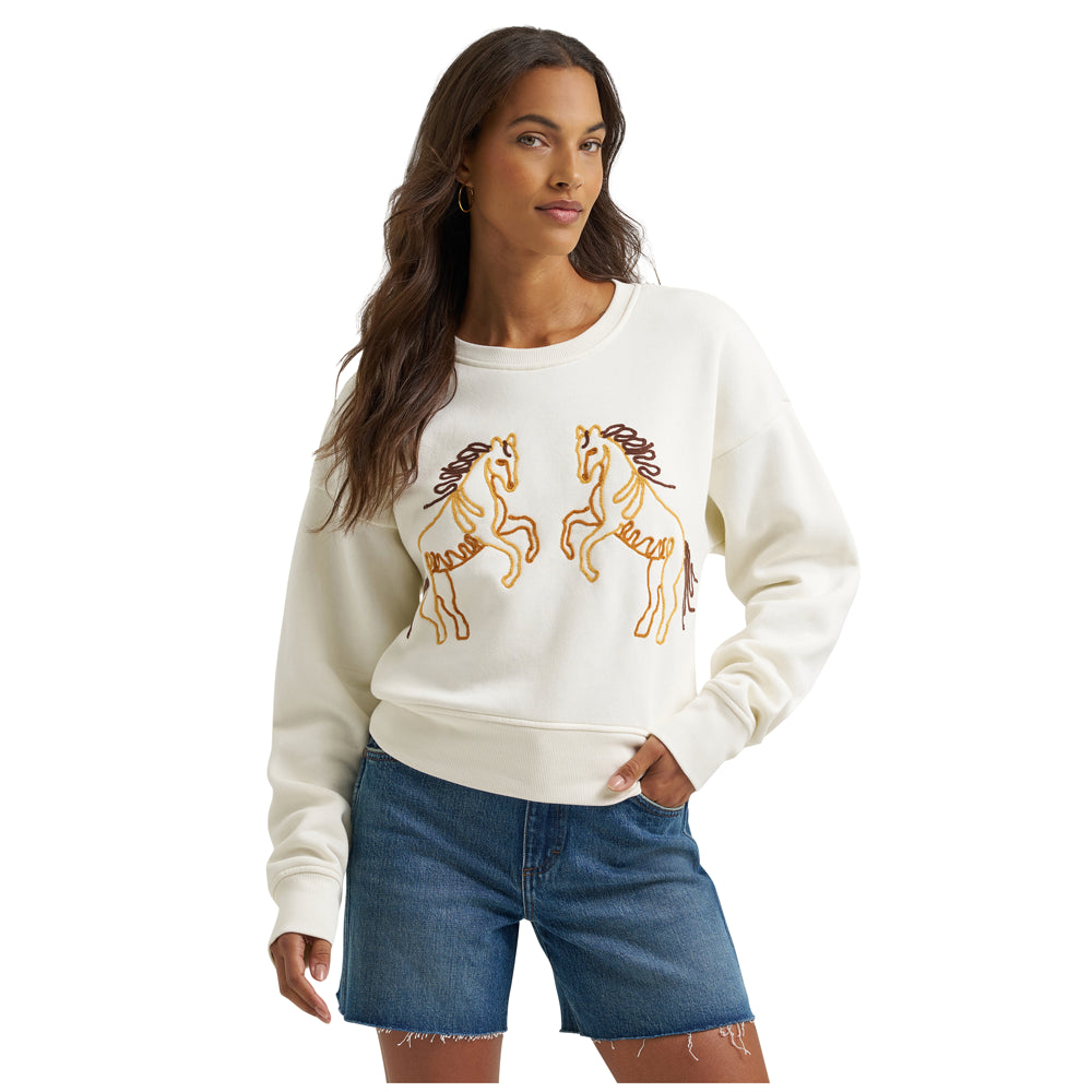 112375238 Wrangler Women's ® Vintage Crew Sweatshirt - White
