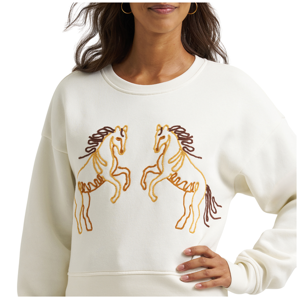 112375238 Wrangler Women's ® Vintage Crew Sweatshirt - White