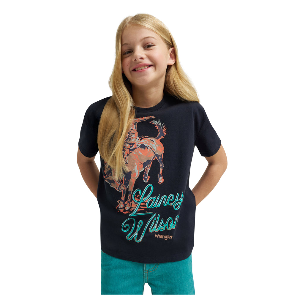112375584 Wrangler X Lainey Wilson Girls' Rider T-Shirt - Black