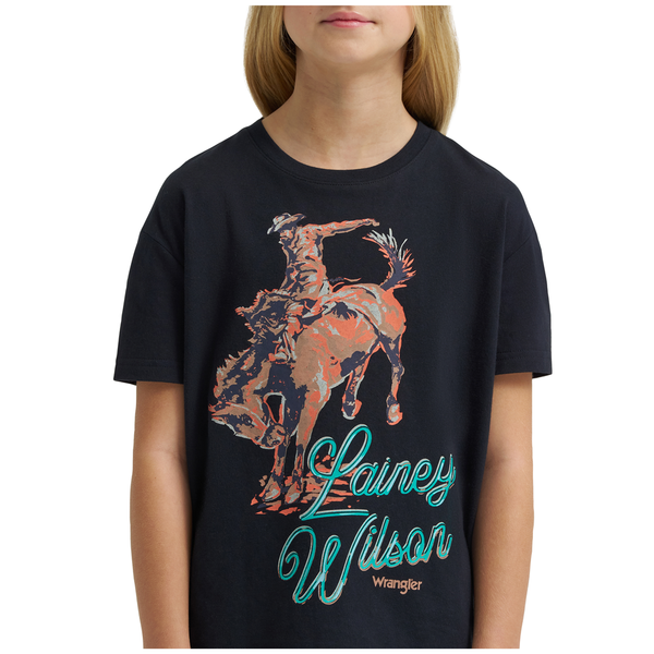 112375584 Wrangler X Lainey Wilson Girls' Rider T-Shirt - Black