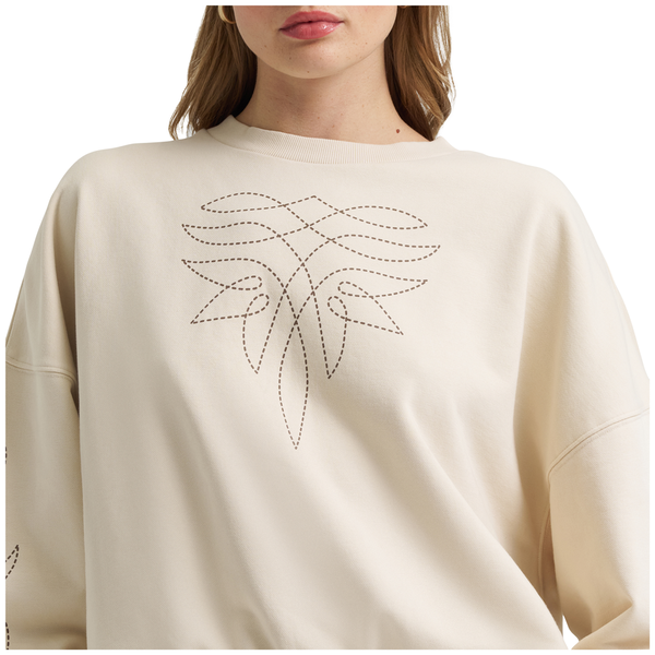 112375627 Wrangler Women's Lainey Wilson Cowboy Sweatshirt - Cream