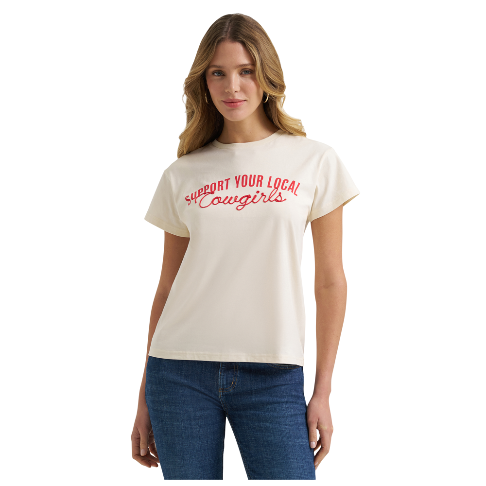 112375864 Wrangler Women's Retro Regular Fit Short Sleeve T-Shirt - Antique White