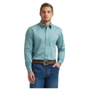 112378968 Wrangler X Cody Johnson Men's Long Sleeve Classic Fit Button Down Shirt - Green Weave