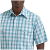 112379029 Wrangler Men's Wrinkle Resist Short Sleeve Snap Shirt - Pale Teal