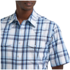 112379030 Wrangler Men's Wrinkle Resist Short Sleeve Snap Shirt - Blue Prep