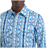 112379225 Wrangler Men's Checotah Dress Western Classic Fit Long Sleeve Snap Shirt - Icy