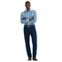 112379225 Wrangler Men's Checotah Dress Western Classic Fit Long Sleeve Snap Shirt - Icy
