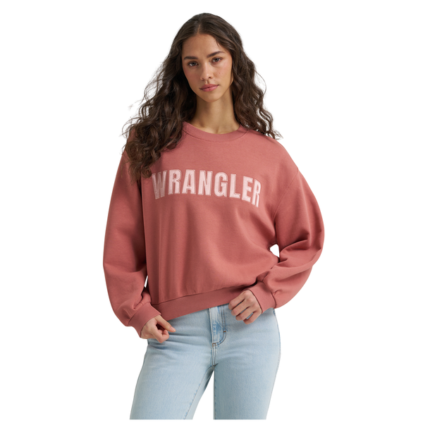 112380254 Wrangler Women's Retro Canyon Oversized Fit Pullover - Withered Rose
