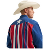 112381499 Wrangler Men's Classic Fit Vintage Inspired Brushpopper Long Sleeve Shirt - Americana Bold Striped
