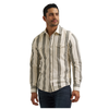 112381538 Wrangler Men's Retro Premium Modern Fit Long Sleeve Snap Shirt - Green/Ecru Stripe