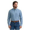 112381622 Wrangler X Men's Cody Johnson Classic Fit Long Sleeve Button Performance Shirt - Blue