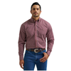 112381630 Wrangler Men's Classic Relaxed Fit Long Sleeve Buttondown Shirt - Red