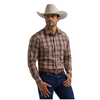 112381649 Wrangler Men's Wrinkle Resist Long Sleeve Snap Shirt - Brown Plaid